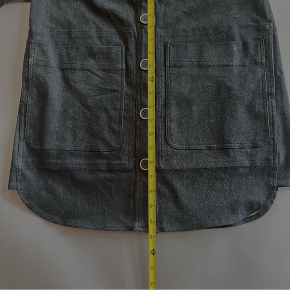 Laundry by Shelli Segal Brushed Cotton Collared Belted Dark Grey Dress Size 2 - Picture 8 of 12